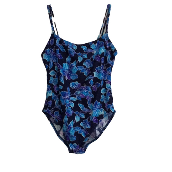 Speedo Blue Print One Piece Swimsuit Size 16 - Picture 1 of 9